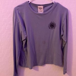 Dirtee Laundry S Light Blue Long Sleeve Crop Top